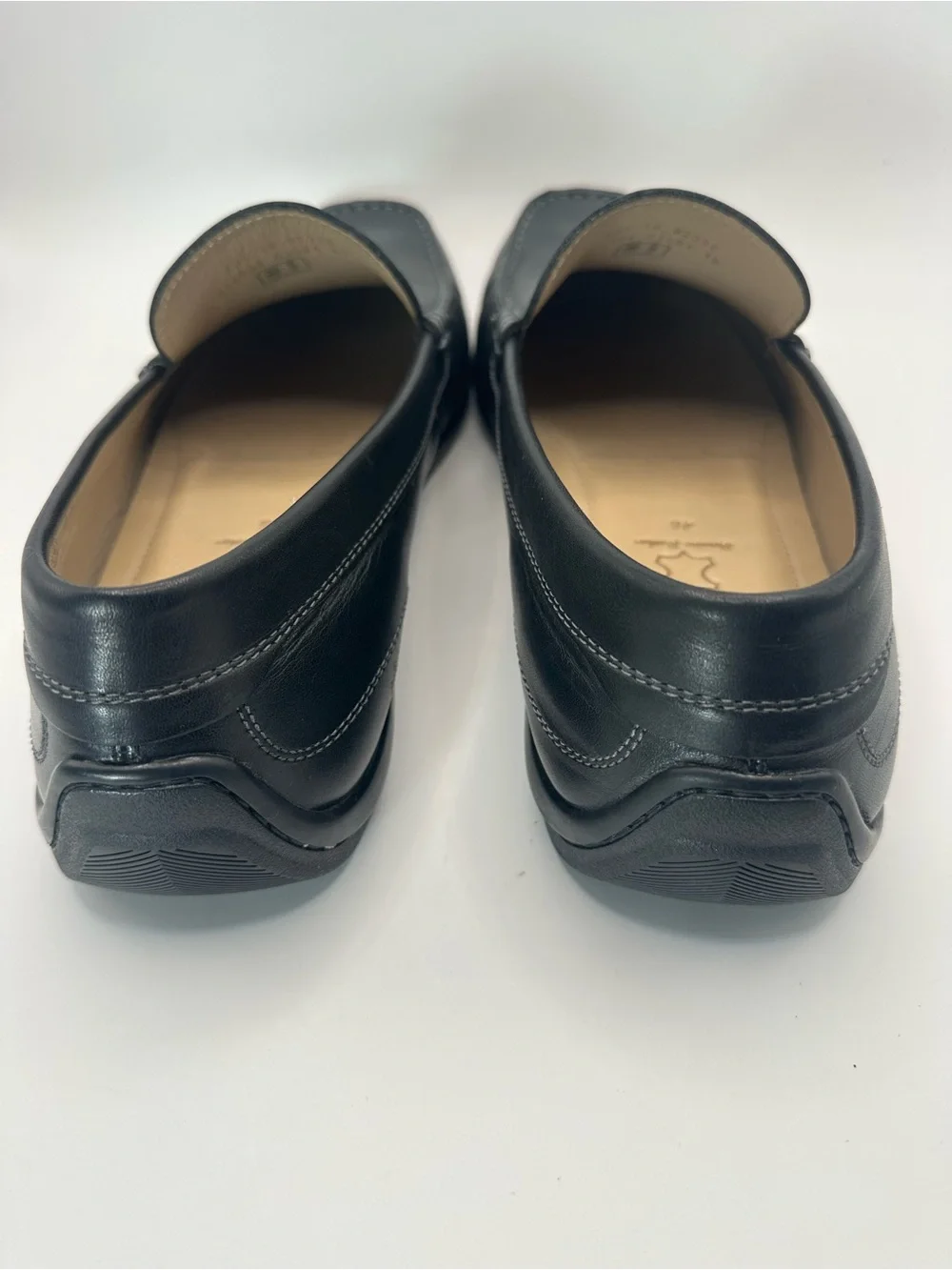Ecco Black Leather Slip-On Moccasin Loafers size 46 - 12